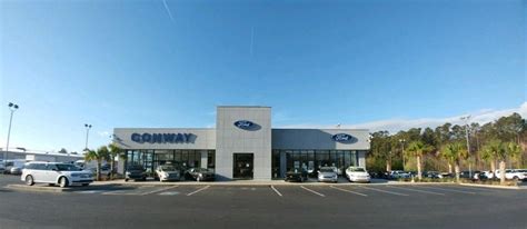 Conway ford conway sc - 8:00AM - 6:00PM. Saturday. 8:00AM - 1:00PM. Sunday. Closed. At Conway Ford, we will make sure your car is running smoothly. If you are in need of an oil change, battery replacement, or more, we can help! Contact our service department in Conway, SC today! 